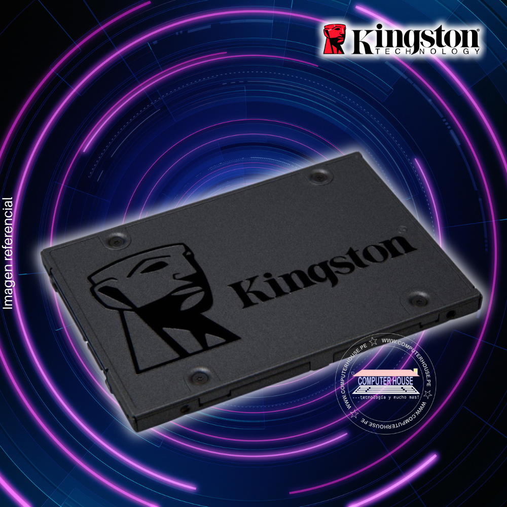 Disco Sólido SSD 2.5" Sata KINGSTON 240GB, A400 (Lectura máxima 500Mb/s, Escritura máxima 350Mb/s).