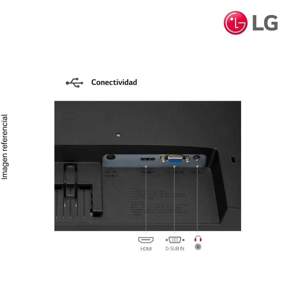 Monitor LG 24" 24MR400-W, Flat (plano), 1920x1080 FHD, 100Hz, 1Ms, Puertos 1xHDMI/1xVGA/1xAudio.