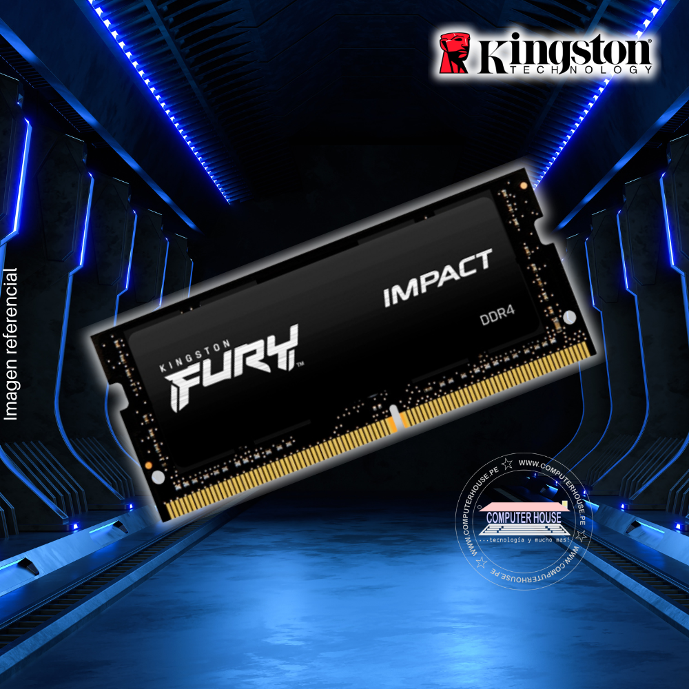 Memoria RAM DDR4 SODIMM KINGSTON 8GB, 3200Mhz, Fury Impact.