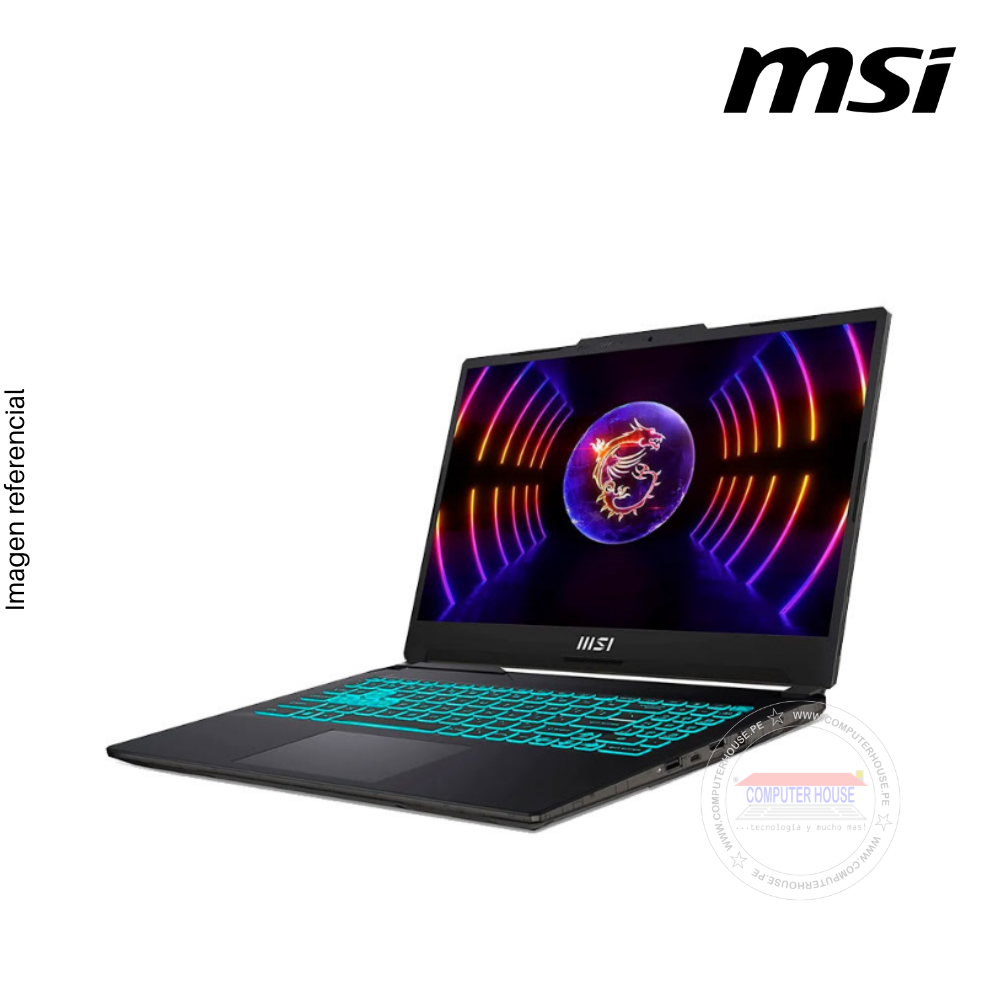 Laptop MSI Cyborg A13VE, Core i7-13650HX, RAM 16GB DDR5, SSD 512GB, Video RTX4050 6GB, 15.6" FHD 144Hz, Teclado en Inglés, Windows 11.