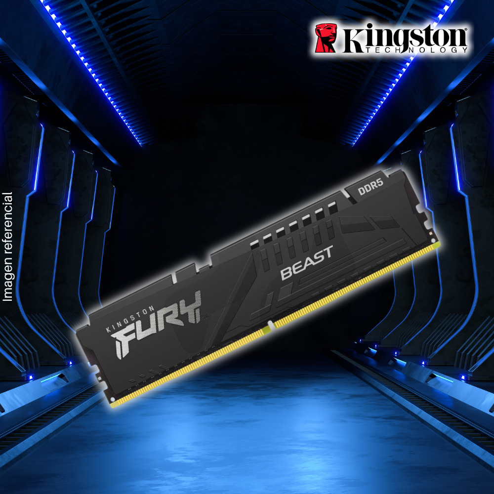 Memoria RAM DDR5 DIMM KINGSTON 32GB, 5200Mhz, Fury Beast.