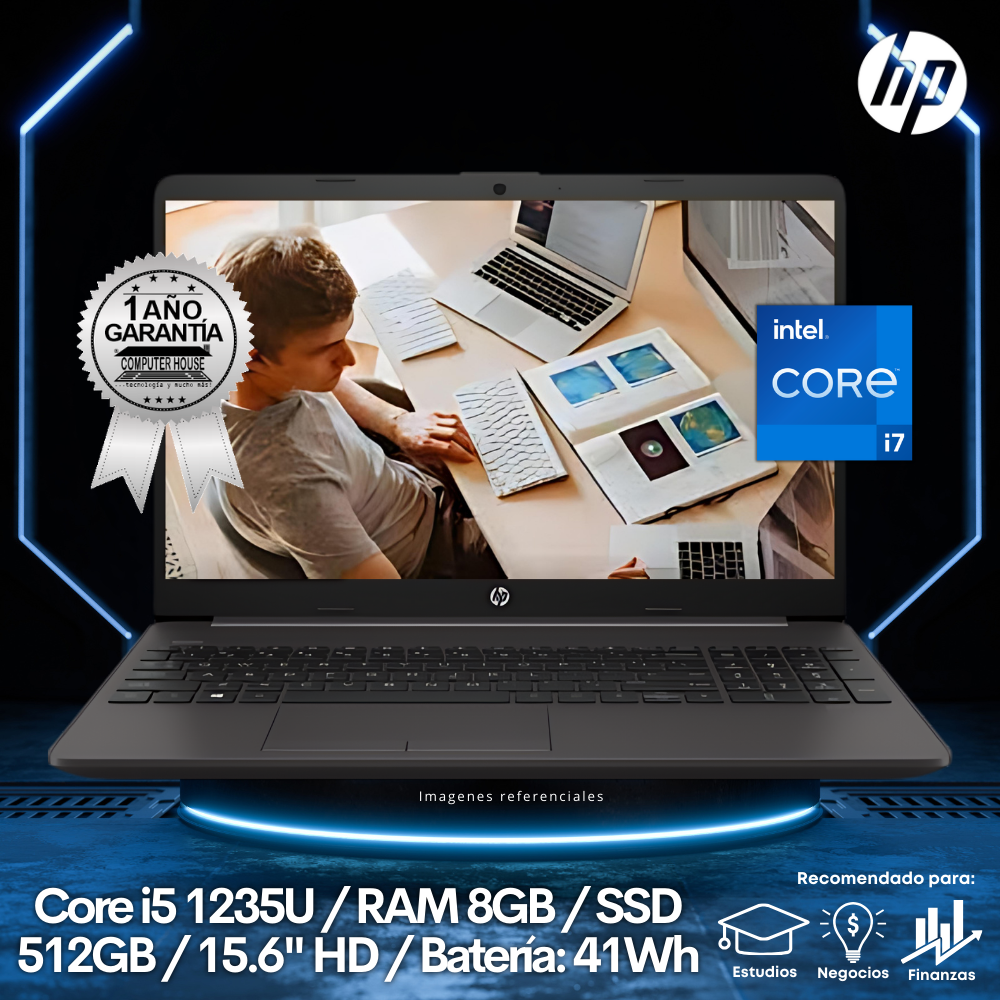 Laptop HP 250 G9, Core i5-1235U, RAM 8GB, SSD 512GB, 15.6″ HD, FreeDos.