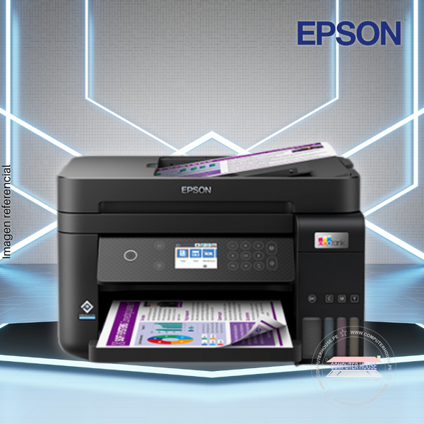Impresora con Sistema Continuo EPSON L6270, Multifuncional (imprime, copia y escanea), A4, EcoTank, USB/Wi-Fi/LAN/ADF/Duplex.