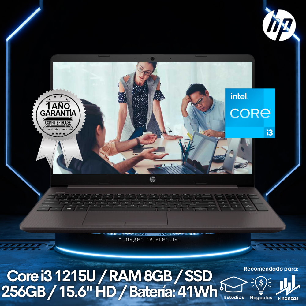 Laptop HP 250 G9, Core i3-1215U, RAM 8GB, SSD 256GB, 15.6″ HD, FreeDos.