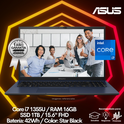 Laptop ASUS B1502CVA, Core i7-1355U, RAM 16GB, SSD 1TB, 15.6" FHD, FreeDos.