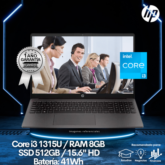 Laptop HP 250 G10, Core i3-1315U, RAM 8GB, SSD 512GB, 15.6″ HD, FreeDos.