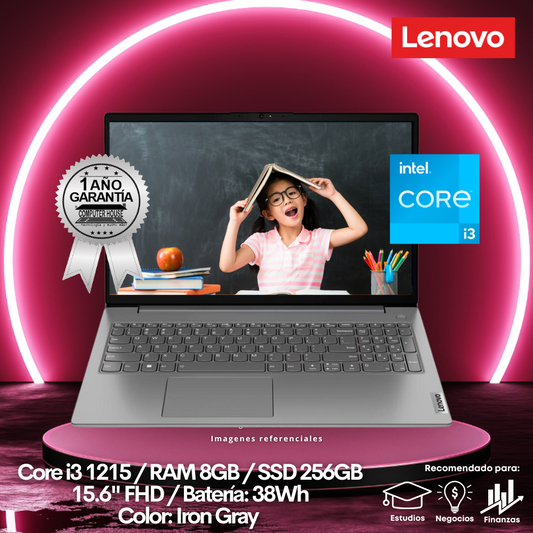 Laptop LENOVO V15 G3 IAP, Core i3-1215U, RAM 8GB, SSD 256GB, 15.6" FHD, FreeDos.